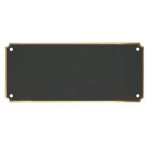 7″ x 3″ x .020 Laserable Black Brass Perpetual Plate with Gold Border