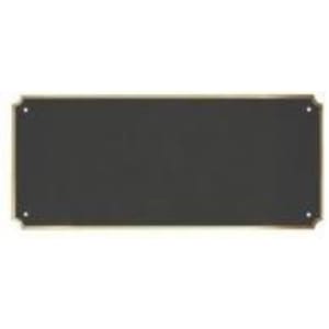 8 1/2″ x 3 1/2″ x .016 Laserable Black Brass Perpetual Plate with Gold Border