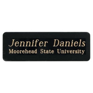 1″ x 3″ Laserable Black Brass Name Badge Plate
