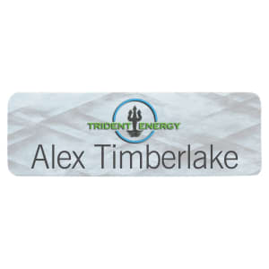 3″ x 1″ White Dynasub Aluminum Name Badge Plate