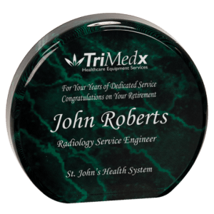 4 1/2″ Green Marble Acrylic Circle