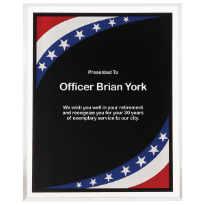 8″ x 10″ Stars & Stripes Border Clear-Plaq Acrylic