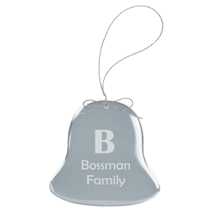 3″ Clear Bell Glass Ornament with Silver String