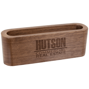 4 1/2″ Walnut Wood Business Card Holder