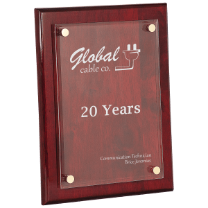 9″ x 12″ Rosewood Piano Finish Floating Acrylic Plaque