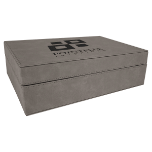 12 1/4″ x  8 1/4″ Gray Laserable Leatherette Premium Gift Box