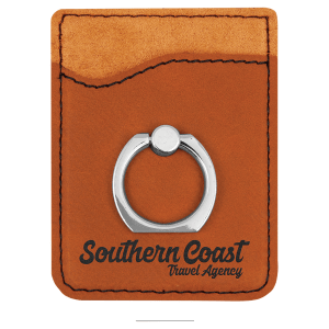 Rawhide Laserable Leatherette Phone Wallet with Silver Ring