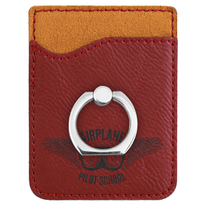Rose Laserable Leatherette Phone Wallet with Silver Ring