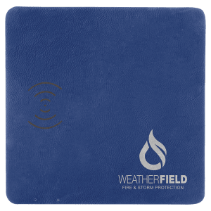 8″ x 8″ Blue/Silver Laserable Leatherette Phone Charging Mat