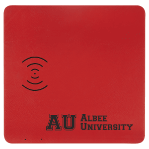 8″ x 8″ Red Laserable Leatherette Phone Charging Mat