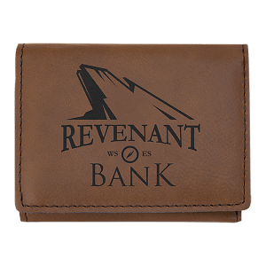 3″ x 4″ Dark Brown Laserable Leatherette Trifold Wallet