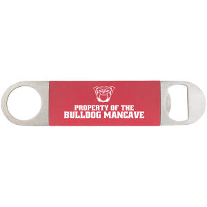 1 1/2″ x 7″ Red/White Bottle Opener with Silicone Grip