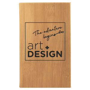 5 1/4″ x 8 1/4″ Bamboo Laserable Leatherette Sketch Book with Unlined Notepad