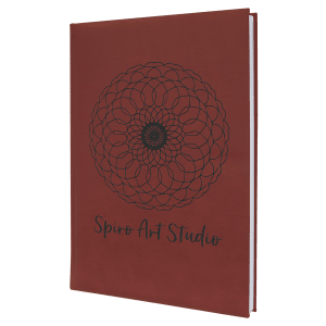 7″ x 9 3/4″ Rose Laserable Leatherette Sketch Book with Unlined Notepad