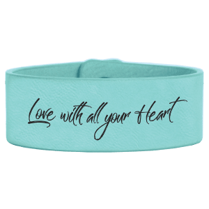 9 1/2″ x 1″ Teal Laserable Leatherette Cuff Bracelet