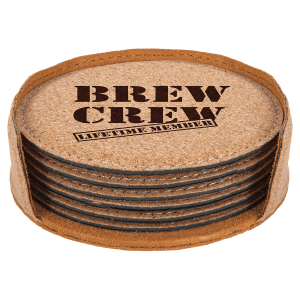 4″ Round Cork 6-Coaster Set