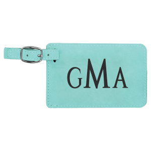 4 1/4″ x 2 3/4″ Teal Laserable Leatherette Luggage Tag