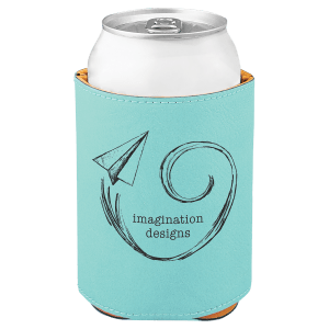 3 3/4″ Teal Laserable Leatherette Beverage Holder