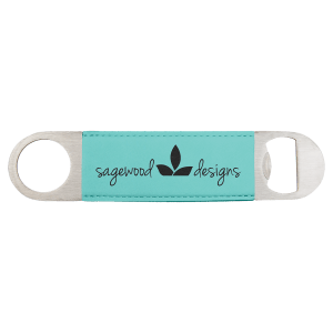 1 1/2″ x 7″ Teal Laserable Leatherette Bottle Opener