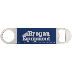 1 1/2″ x 7″ Blue/Silver Laserable Leatherette Bottle Opener