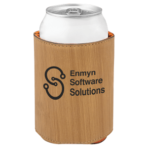 3 3/4″ Bamboo Laserable Leatherette Beverage Holder
