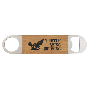 1 1/2″ x 7″ Bamboo Laserable Leatherette Bottle Opener