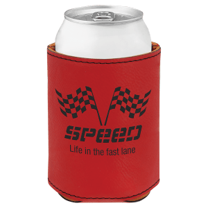3 3/4″ Red Laserable Leatherette Beverage Holder