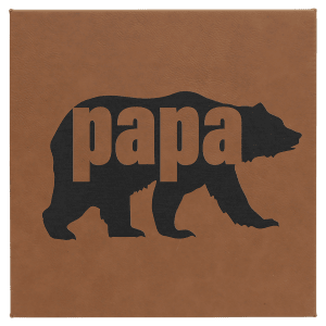 10″ x 10″ Dark Brown Laserable Leatherette Wall Decor with Sawtooth Hanger