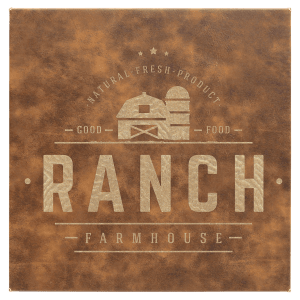 10″ x 10″ Rustic/Gold Laserable Leatherette Wall Decor with Sawtooth Hanger