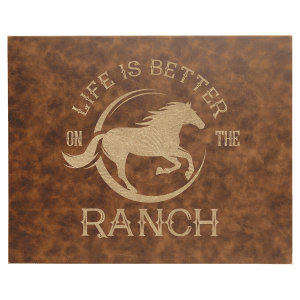 12″ x 18″ Rustic/Gold Laserable Leatherette Wall Decor with Sawtooth Hanger