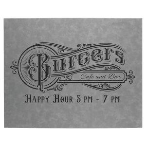 16″ x 20″ Gray Laserable Leatherette Wall Decor with Sawtooth Hanger
