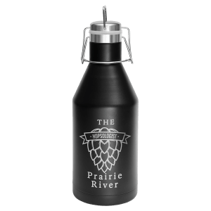 Polar Camel 64 oz. Black Vacuum Insulated Growler with Swing-Top Lid