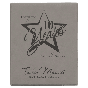 10 1/2″ x 13″ Gray Laserable Leatherette Plaque