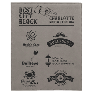 8″ x 10″ Gray Laserable Leatherette Plaque