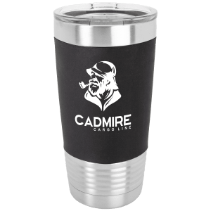 Polar Camel 20 oz. Black/White Silicone Grip Tumbler with Standard Lid