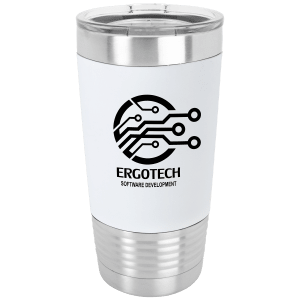 Polar Camel 20 oz. White/Black Silicone Grip Tumbler with Standard Lid