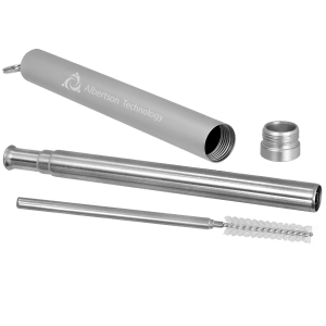9 1/4″ Collapsible Metal Straw with Case and Cleaning Brush