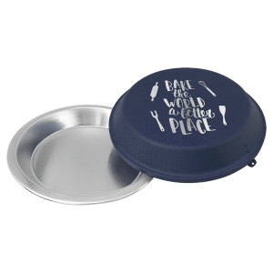 9″ Aluminum Pie Pan with Navy Blue Lid