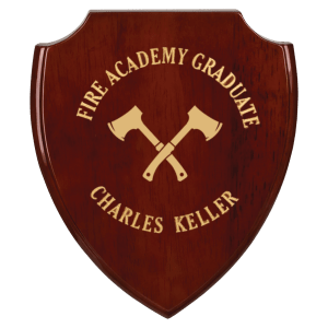 7 1/4″ x 8 3/4″ Rosewood Piano Finish Shield Plaque