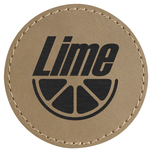 2 1/2″ Round Light Brown Laserable Leatherette Patch with Adhesive