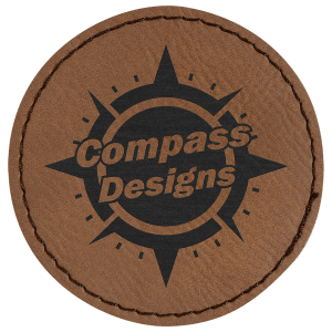 2 1/2″ Round Dark Brown Laserable Leatherette Patch with Adhesive