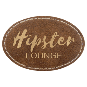 3″ x 2″ Oval Rustic/Gold Laserable Leatherette Patch with Adhesive