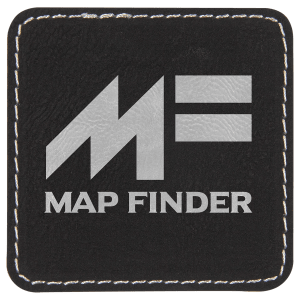2 1/2″ x 2 1/2″ Square Black/Silver Laserable Leatherette Patch with Adhesive