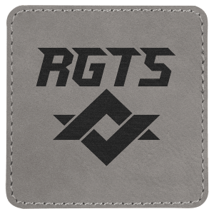 3″ x 3″ Square Gray Laserable Leatherette Patch with Adhesive