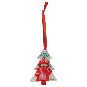 3″ x 4″ Tree Sublimatable Acrylic Ornament with Red Ribbon
