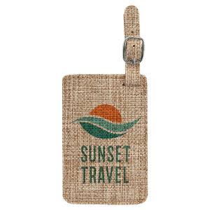 4 1/4″ x 2 3/4″ Sublimatable Burlap Luggage Tag