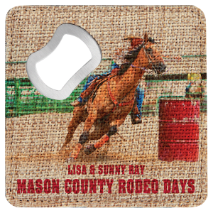 4″ x 4″ Square Sublimatable Burlap Bottle Opener Coaster