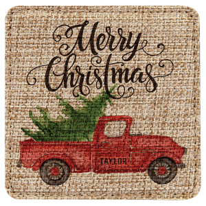 4″ x 4″ Square Sublimatable Burlap Coaster