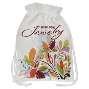 6 1/4″ x 9″ White Canvas Drawstring Bag