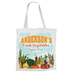 15 1/2″ x 15 1/2″ White Canvas Bag with 5″ Gusset